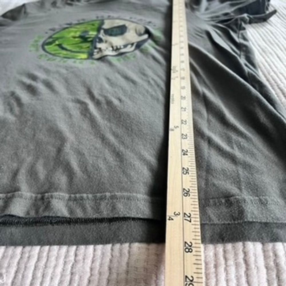 5.11 Tactical Mens Gray Graphic T-Shirt Skull Smiley Face Don't Worry Be Ready L - Picture 8 of 8